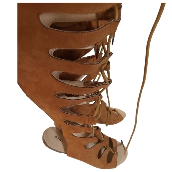 Just Fab Beckie Lace Up super cute mid calf sandals size 7 EUC - Picture 5 of 5